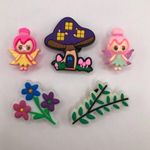 Boutique Shoe Charm Set Mushroom House, Flowers, Vine, Handmade Resin Fairies Photo 0