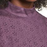 Trixxi Women’s High Neck Faux Suede Floral Mini Shift Dress Purple Size Small Photo 3