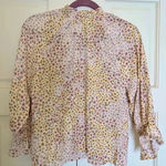 Cotton On Women’s pink yellow Floral High Smocked Neckline Top Blouse Photo 0