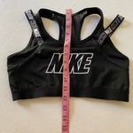 Nike Dri-Fit Black Logo Sports Bra Medium | Bold Strap Activewear Top Photo 4
