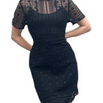 Mango  Suit Black Crochet Eyelet Dress Size 8 Photo 0