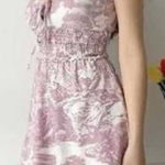 Urban Outfitters Toile Scenic Landscape Floral Dress Pink White size small Photo 0