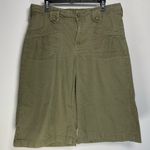 Y2K Cargo Short Knee Length Vtg 90s Capri Bermuda Baggy Streetwear Grunge Skater Green Size 16 Photo 1