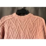 Free People Sweater Womens XS Pink Isla Cable Stitch Chunky Knit Tunic Oversized Photo 7