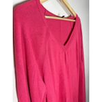Talbots  Women’s Sweater V Neck Pink XL Lightweight Long Length Coastal Lagenlook Photo 4