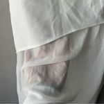 Sunfere White Florence Asymmetrical Chiffon Maxi Dress with Scarf Size Large Photo 4