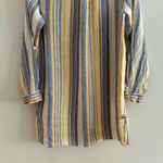 Jones New York Linen Striped Shirt/Dress - Blue, Yellow, White Photo 10