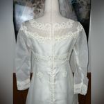 Beautiful Preserved Vintage 1960s Organza Wedding Gown & Veil! White Size 10 Photo 7