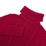 Croft & Barrow Cable Knit Turtleneck Sweater Women Small Red Cotton Winter Cozy Photo 1
