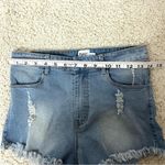 Princess Polly  Light Blue Frayed Jean Shorts S/M Photo 6
