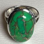 Green Copper Turquoise Ring in 925 SOLID Sterling Silver 7 Photo 0