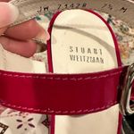 Stuart Weitzman NEW RED PATENT LEATHER WEDGE ANKLE STRAP SANDAL SHOES 7.5 Photo 6