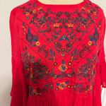 Altar'd State  Red Dress with Blue Embroidery Photo 1