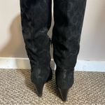 Coach Angie Signature Black Suede Wedge Boots Photo 8