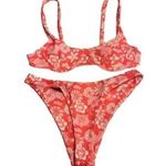 SheIn  Pink White Bikini Swimsuit Two Piece Size Large EUC #6472 Photo 0