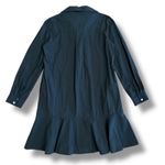 Black Cotton Collared Drop Waist Shirt Dress Women’s S Long Sleeve Ruffle Hem Photo 5