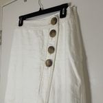 Anthropologie MAEVE side button split linen midi white ivory high waist skirt 4 Photo 1