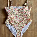 Chic Soul She's Sweet Ivory Floral One Piece Swimsuit Plus Size 3XL Photo 2