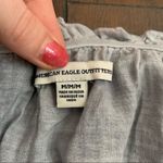 American Eagle  Gray Off the Shoulders Eyelet Crop Top Photo 2