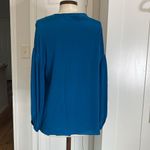 Sundance Silk ruffle front teal blouse Blue Size L Photo 5