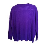 Polo Ralph Lauren Sweater Women's Sz M Purple Cable Knit Pullover Crew Neck Wool Size M Photo 3