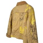 Y2K Méchant L Dragon Sherpa Lined Chore Coat Jacket Asian Motif Made Korea Tan Size L Photo 4