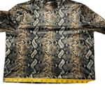 Carmen Marc Valvo Snake Print Long Sleeve Top Size S Mock Neck Cropped Photo 7