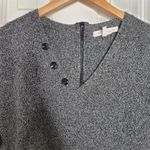 BCBGeneration  Marled Charcoal Gray Boxy V-Neck Knit Tunic Sweater Size Small Photo 2