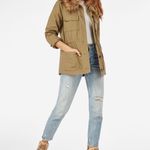 JustFab  Women’s Utility Jacket With Fur Martini Olive Size M   100%cotton Photo 1