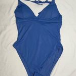 ANDIE Swim Blue Size L Lagos One Piece Swimsuit Open Back Halter Adjustable Photo 1