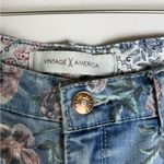 Vintage America Women Floral Boho Cottagecore Skinny Bestie Jeans Sz 8 / 29 Blue Photo 2
