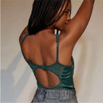 Urban Outfitters  Green Satin & Lace Corset Bustier Bodysuit Out from Under Sz XS Photo 2