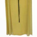 70’s Vintage Yellow Maxi Dress Embroidered Sheer Long Sleeve Ribbon Trim Gown Size M Photo 2