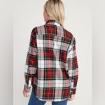 Old Navy  White, Green & Red Plaid Flannel Tunic The Boyfriend Shirt Size Medium Photo 1