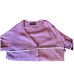 Lane Bryant  2X Plus Pink Knit Lace Detail V Neck Puff Sleeve Cardigan Sweater Photo 10