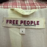 Free People Olivia Gingham Blazer In Pink Size Small Tie Back Relaxed Fit Photo 9