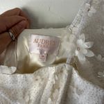 Audrey Parks Francesca’s Puff Sleeve Floral Mini Dress M Babydoll Cottagecore White Size M Photo 4