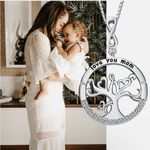 Boutique Silver 'Love You Mom' Tree Pendant Necklace Photo 4