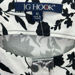 JG Hook Midi Dress Size 10 Black White Floral Button Front Sleeveless Scoop Neck Photo 7
