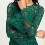Lulus Enrapturing Elegance Green Lace Long Sleeve Midi Dress size small bridal​​ Photo 3