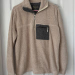 Natural Reflections Cabela’s  1/4-Zip Sherpa Pocket Pullover Cream Sweater Photo 0