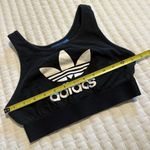 Adidas Sports Bra Black White Logo Sleeveless Workout Top No Lining Sz S Small Photo 1