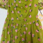 Unique Vintage NWT Smak Parlour Medium 6-8 Avocado Strawberry Print Flare Dress Photo 15