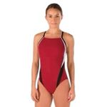 Nike Red Black White Competition One Piece Swimsuit Size 26 NWT with Small FLAW Photo 12