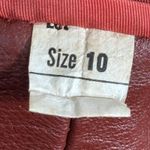 Vintage 70s Burgundy Leather Longline Trench Coat White Whipstitch Western Ranch Red Photo 15