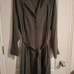 Torrid  Sz 2 Olive Green Mini Waist-Tie Shirt Dress Photo 5