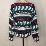 Vintage AJ Brandon hand crochet cardigan sweater L see measurements Purple Size L Photo 2