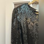 Vintage STENAY 100% Silk 80’s All Over Sequin Beaded Jacket Black Gold Size XL Photo 2
