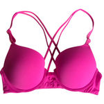Victoria's Secret 34C T Shirt Push Up Full Coverage Bra Strappy Hot Pink Photo 0