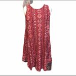Pink Rose  Graphic Boho Trapeze Dress Size Medium Photo 1